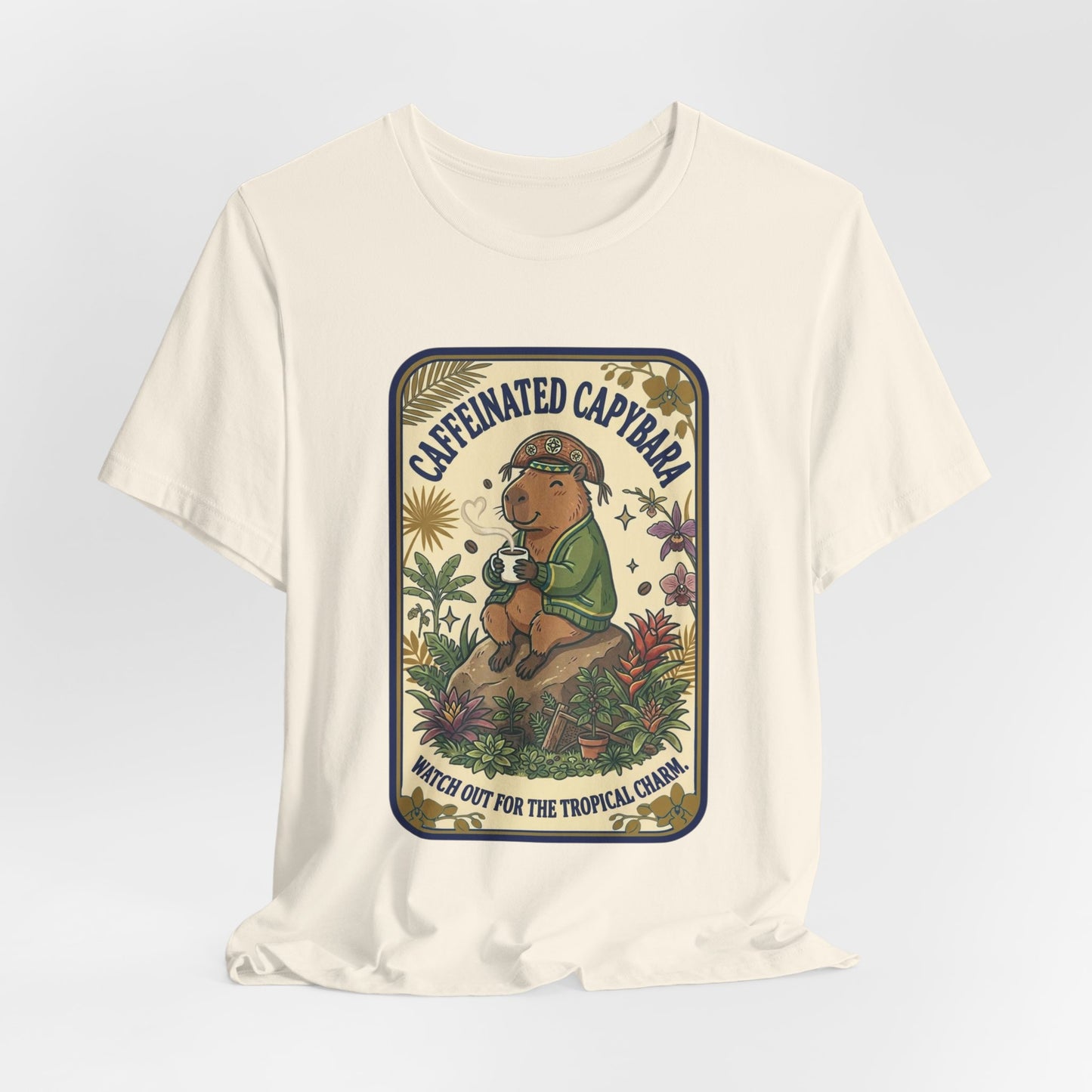 Caffeinated Capybara Tee | Whimsical Creature, Cute Weirdness