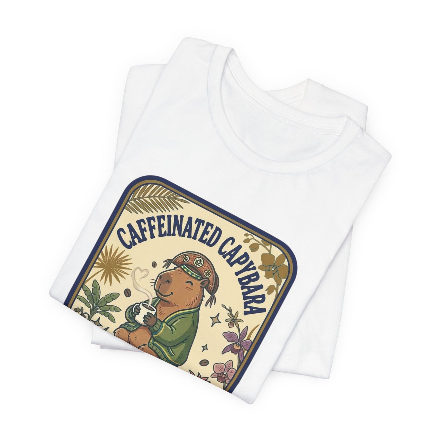 Caffeinated Capybara Tee | Whimsical Creature, Cute Weirdness