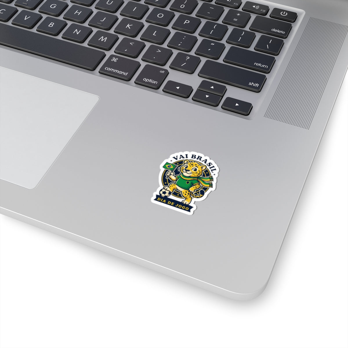 Vai Brasil Leopard Mascot Sticker | Soccer Country Pride, Brazil Flag