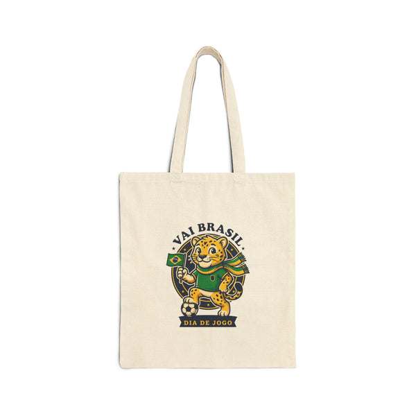 Brazil Soccer Mascot Tote | Brazil Flag Colors, National Pride Canvas Tote