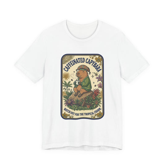 Caffeinated Capybara Tee | Whimsical Creature, Cute Weirdness