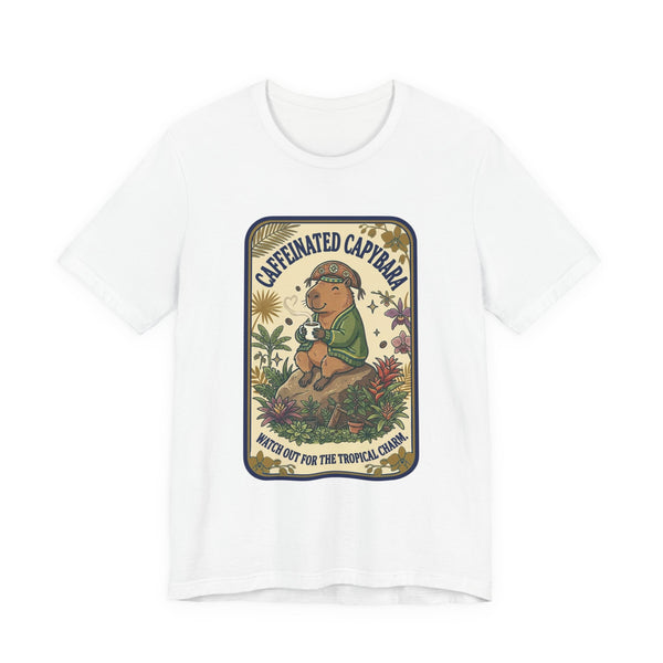 Caffeinated Capybara Tee | Whimsical Creature, Cute Weirdness