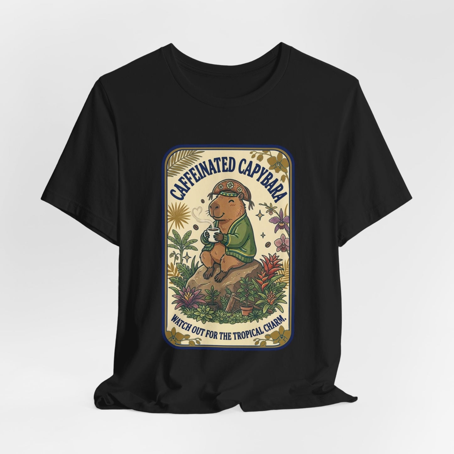 Caffeinated Capybara Tee | Whimsical Creature, Cute Weirdness