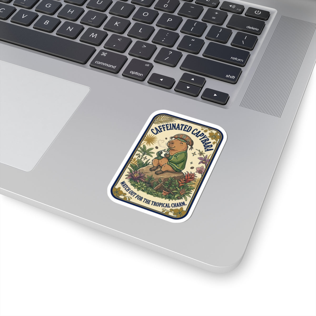 Caffeinated Capybara Sticker | Whimsical Creature, Soft Fantasy Kiss-Cut
