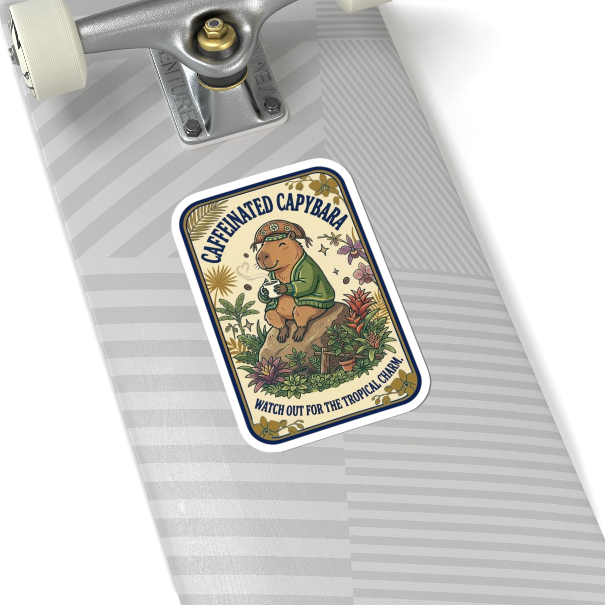 Caffeinated Capybara Sticker | Whimsical Creature, Soft Fantasy Kiss-Cut