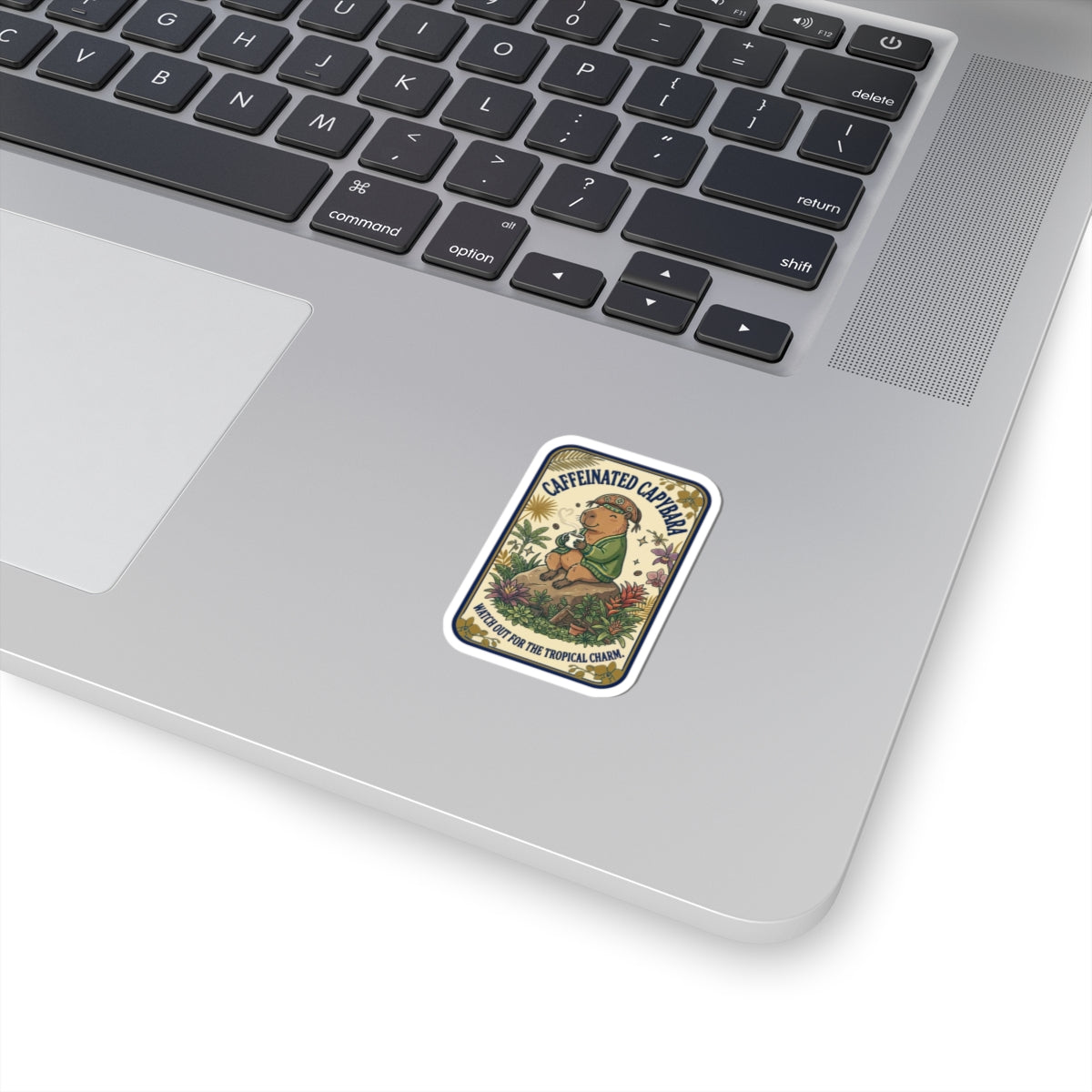 Caffeinated Capybara Sticker | Whimsical Creature, Soft Fantasy Kiss-Cut