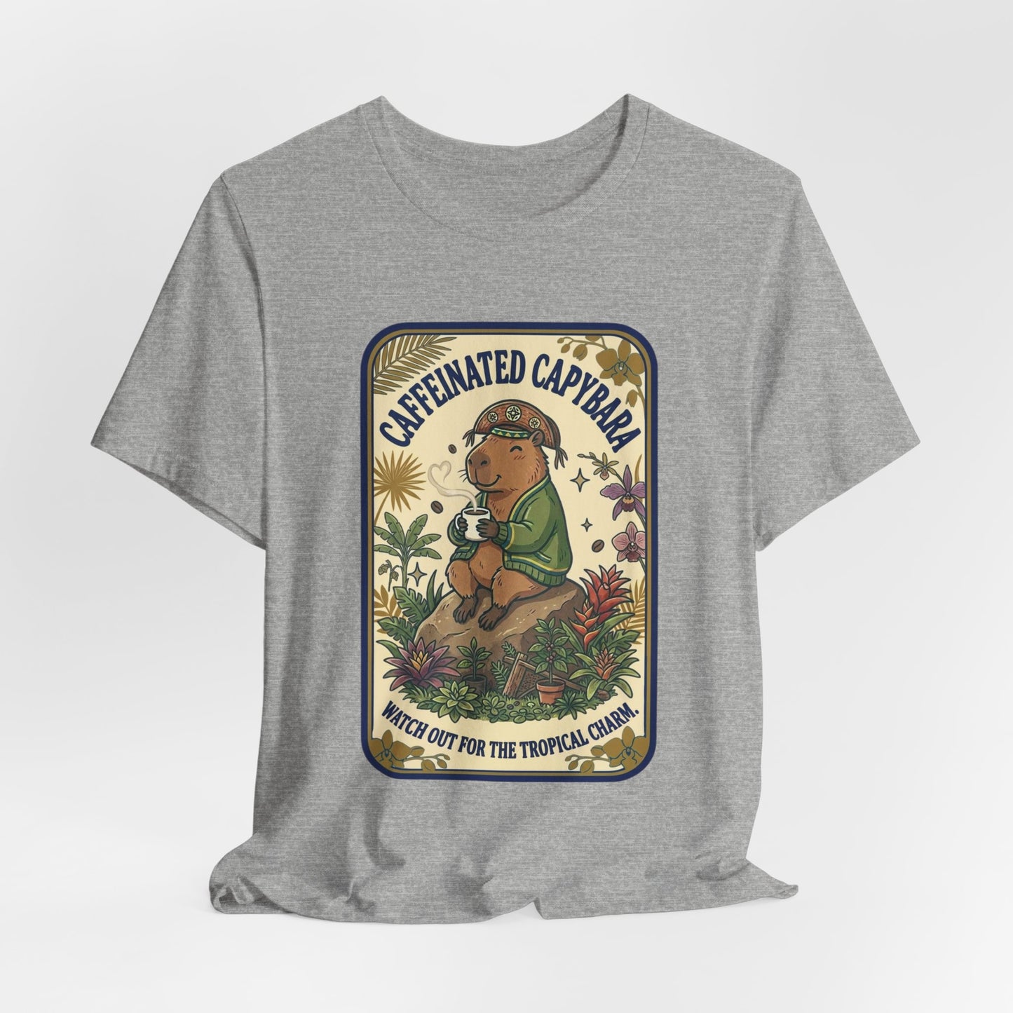 Caffeinated Capybara Tee | Whimsical Creature, Cute Weirdness