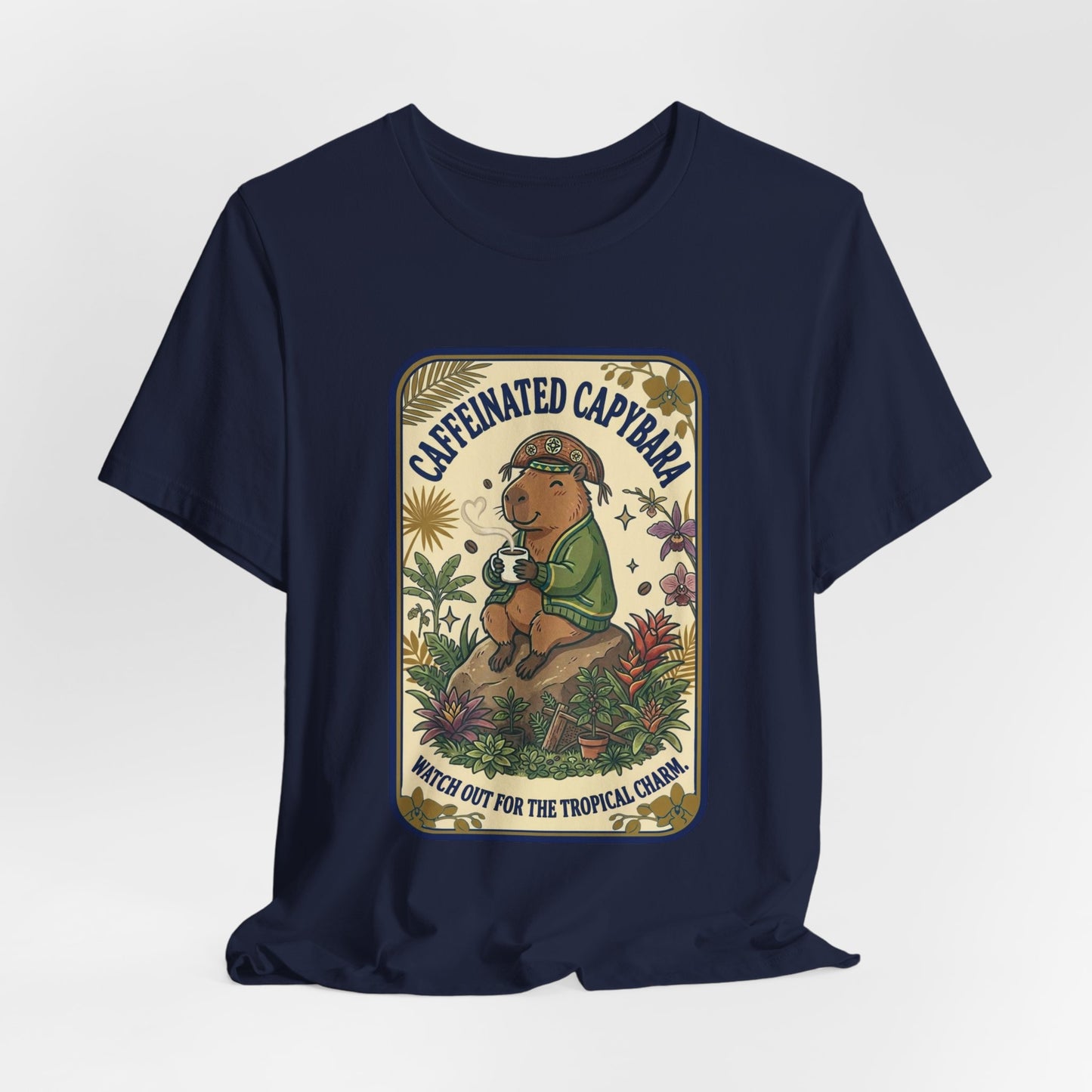 Caffeinated Capybara Tee | Whimsical Creature, Cute Weirdness